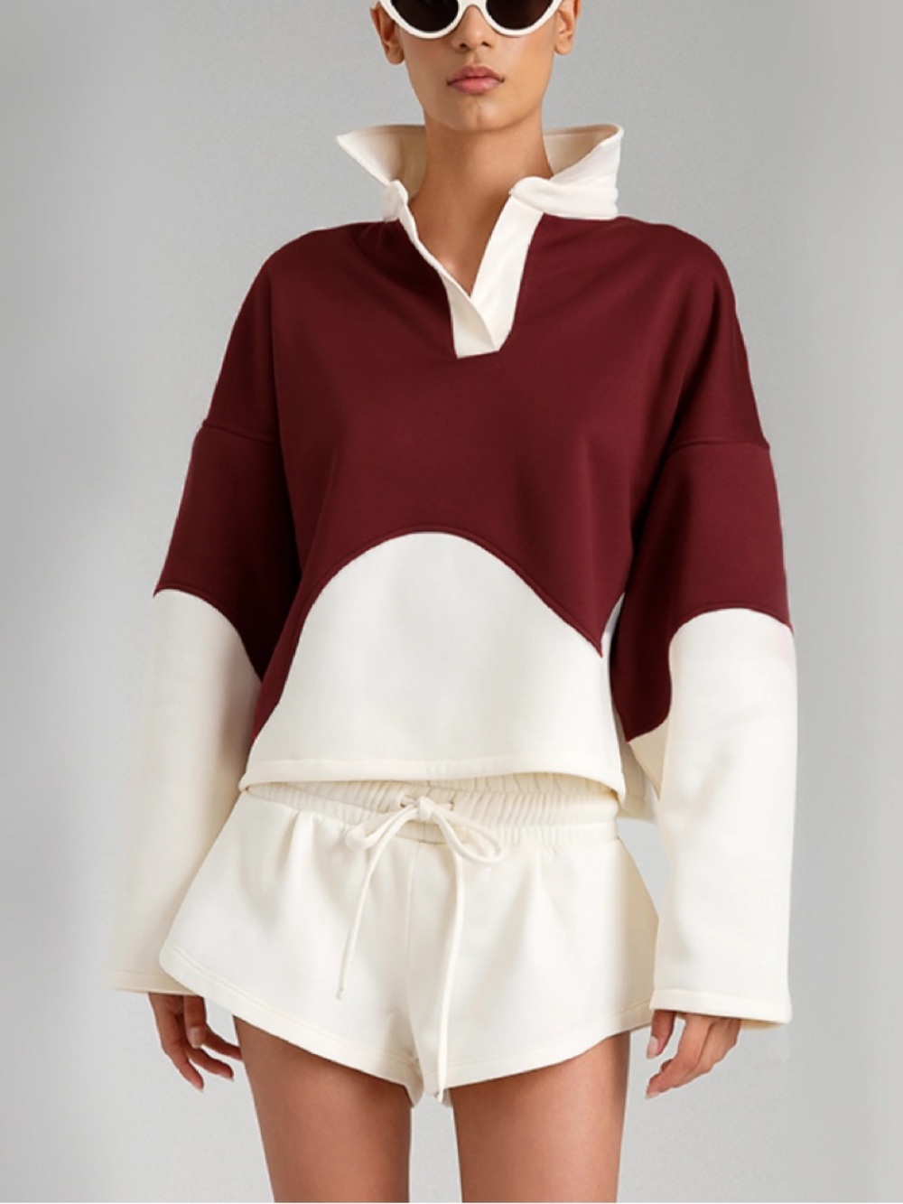 Port de Bras Wave Sofia Collared Sweater Sweatshirt